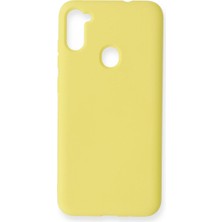 Akinco Samsung Galaxy A11 Kılıf Nano Içi Kadife Silikon - Sarı