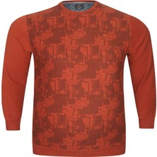 AlanyaXXL Büyük Beden Düz Renk Pamuklu Bisiklet Yaka Erkek Sweat Kazak