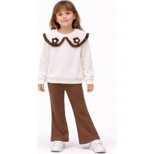 Vycity Kız Çocuk Çiçek Detaylı 2’li Takım (Sweatshirt & Pantolon)