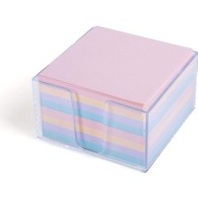 UMUR Renkli Küp Bloknot 500 Yaprak 8.5 x 8.5 cm Plastik Kutulu Karışık Renkli Not Kağıdı