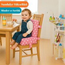 Miralay Bebekler ve Çocuklar Için Sandalye Yükseltici Mama Sandalyesi Minderi Pembe Yıldız