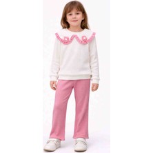 Vycity Kız Çocuk Çiçek Detaylı 2’li Takım (Sweatshirt & Pantolon)