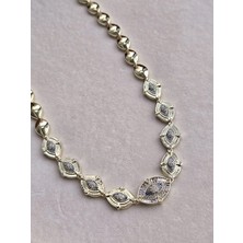 Diva Viva - Aura Antique Göz Serisi – Zirkon Taşlı Pirinç Kolye (KOD-455)