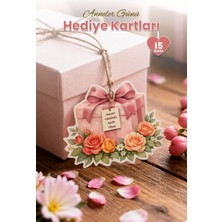 Msticker Anneler Günü Hediye Kartı 12 Adet 10X10 cm | Yazılabilir Mesaj Kartı | Hediye Paketi Için Çiçek Kart