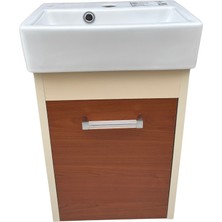 Akademik Mimarlık Turkuaz Seramik Cerastyle Banyo ve Tuvalet Mini Lavabo 28*37.5 cm (Banyo Dolabı Dahil)