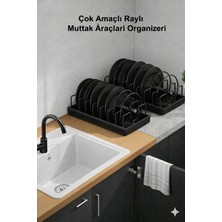 PremiumPort 2'li Teleskopik Raylı Mutfak Araçlar Düzenleyici, Siyah