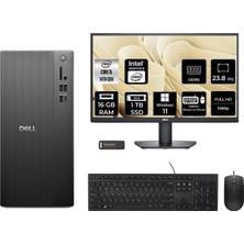 Dell Tower ECT1250 i5 14400 16GB RAM 1TB SSD 23.8" FHD Win11 Home RPLSR003UP622 Masaüstü Bilgisayar + Per4 USB