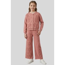 Waka Waka Kids Store Bohem Tarz Kız Çocuk Ikili Takım Kabartma Motifli Hırka ve Pantolon