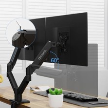 Powermaster 13-32" Lcd/led Monitör Çift Tutucu, Kol Amortisörlü, Vesa, Monitör Standı 2-20 Kg, Gaming Stand Askı Aparatı,