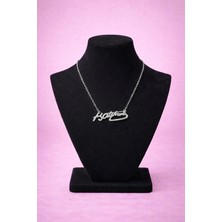 Mdm Style Atatürk Imzalı Taşlı Silver Renk Zarif Kadın Kolye