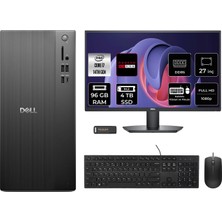 Dell Tower ECT1250 i7 14700 96GB RAM 4TB SSD 27" FHD FreeDOS RPLSR007UP980 Masaüstü Bilgisayar + Per4 USB