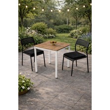 Flinder Minderli Bahçe Takımı - 3'lü Balkon Masa Sandalye - Bahçe Mobilyası - Yemek Masası