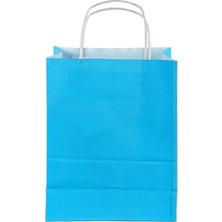MSB Ambalaj Mavi Kraft Çanta Küçük Boy 18x8x24 cm 25 Adet