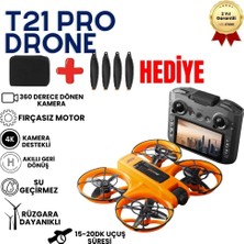 Hızlı Store T21 Pro Drone Çift Hd Kamera Fpv Canlı Yayın Fırçasız Motor Engel Algılamalı Katlanabilir Drone