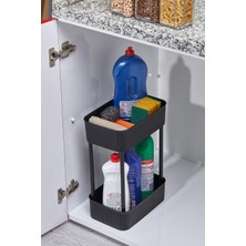 PremiumPort 2 Katlı Çok Amaçlı Raf, Mutfak ve Banyo Organizer, Tekerleksiz