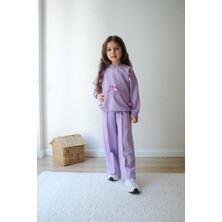 Hophop Çocuk Kurdele Detaylı Mevsimlik Alt Üst Takım-Kız Çocuk