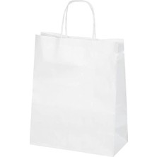 MSB Ambalaj Beyaz Kraft Çanta Orta Boy 25X12X31 cm 25 Adet