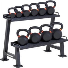 Prodips Siyah İki Katlı Kettlebell Standı Dayanıklı Malzeme ile Ağırlıklar için Özel Tasarım