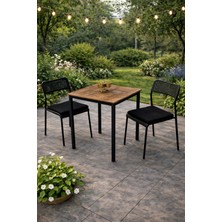 Flinder Minderli Bahçe Takımı - 3'lü Balkon Masa Sandalye - Bahçe Mobilyası - Yemek Masası