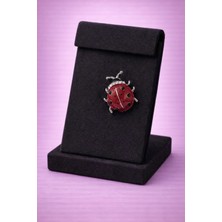 Mdm Style 🐞 Uğur Böceği Broş – Kırmızı Mine Taşlı Şans Getiren Tasarım
