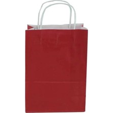 MSB Ambalaj Bordo Kraft Çanta Küçük Boy 18X8X24 cm 25 Adet