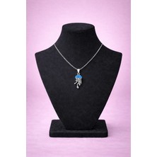 Mdm Style Mavi Denizanası Figürlü Silver Renk Kadın Kolye