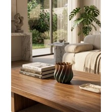 Feifei 3D Kıvrımlı Siyah Metalik Vazo Modern Dekoratif Şık Ev Aksesuarı - FEİ1014-3305