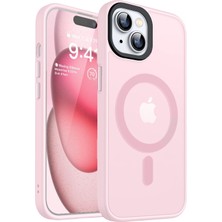 Bix iPhone 15 Magsafe Uyumlu Kılıf Tam Koruma Manyetik Darbe Emici Pembe