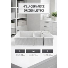PremiumPort 4'lü Çekmece Düzenleyici Seti – Çok Amaçlı Organizer, Pratik ve Şık Tasarım