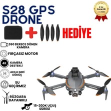 Hızlı Store S28 Gps Drone 4K Çift Kameralı Büyük Ekran Kumandalı 360° Engel Sensörlü Katlanabilir Drone