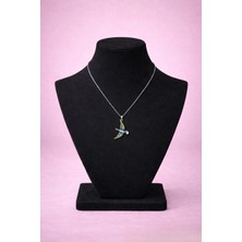 Mdm Style Renkli Kuş Figürlü Silver Renk Kadın Kolye