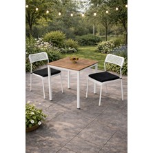 Flinder Minderli Bahçe Takımı - 3'lü Balkon Masa Sandalye - Bahçe Mobilyası - Yemek Masası