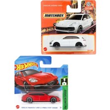 Hot Wheels 2 Araç Porsche Set - Hot Wheels Panamera Turbo S & Matchbox Cayenne Turbo (1/64), Oyuncak