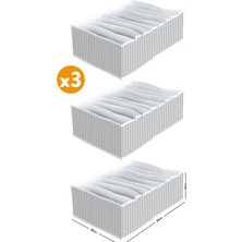PremiumPort 3’lü Xxl Akordiyon Çekmece Içi Organizer, 30X39X14 cm