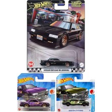 Hot Wheels 3 Araç Nissan Skyline Rs KDR30 Set Siyah & Mor & Yeşil (1:64), Oyuncak Araba