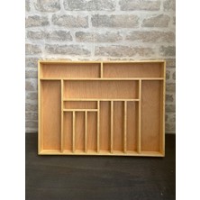 PremiumPort 60X45 cm Ahşap Kaşıklık Çekmece Içi Organizer, Yemek Takımı ve Servis Gereçleri Düzenleyici