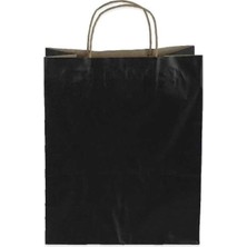MSB Ambalaj Siyah Kraft Çanta Küçük Boy 18x8x24 cm 25 Adet