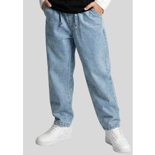 Waka Waka Kids Store Erkek Çocuk Açık Mavi Lastikli Jogger Denim Kot Pantolon