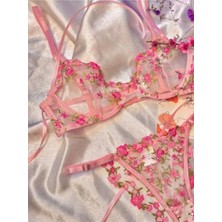Caelia Pembe Dantelli Bralet Takım Candy Takım