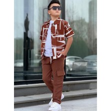 Hophop Çocuk Gömlek Pantolon 3'lü Takım-Erkek Çocuk