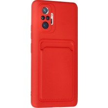 Akinco Xiaomi Redmi Note 10 Pro Kılıf Kelvin Kartvizitli Silikon - Kırmızı