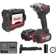 Kress KUB30.2 20VOLT/4.0AH. Li-Ion Çift Akülü 300NM Kömürsüz Profesyonel Şarjlı Somun Sıkma