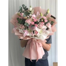 Caelia Dev Özel Gün Sevgililer Günü Yıldönümü Çiçeği Pembe Gerçek Görünümlü Yapay Çiçek