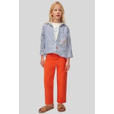 Waka Waka Kids Store Çizgili Nakışlı Gömlek, Baskılı Tişört ve Turuncu Pantolon 3'lü Takım