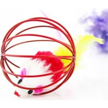 Motto Ticaret Tel Kafesli Interaktif Kedi Oyun Topu (Fareli ve Tüylü)