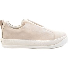 Bambi Bej Hakiki Deri Erkek Sneaker E01549000402