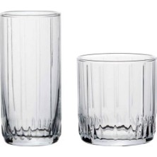 Paşabahçe 96963 Leia 12 Parça Cam Su Meşrubat Bardak Takımı Şeffaf Desenli