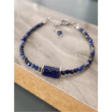 Home Doğaltaş Lapis Taşı Minimal Çelik Bileklik (3 mm)
