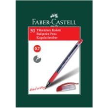 Faber-Castell 50'li Kırmızı Tükenmez Kalem 0.7 Ölçüler ile Kullanıma Uygun Kalemler