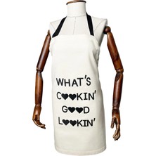 Magic Lady Pamuklu Kumaş Siyah Beyaz Aşçı Mutfak Önlüğü